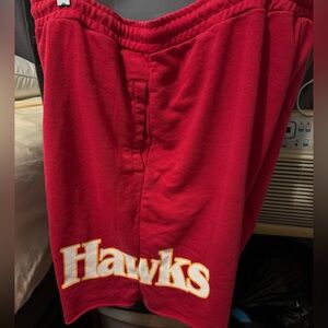Red Atlanta hawks cotton blend men’s drawstring shorts